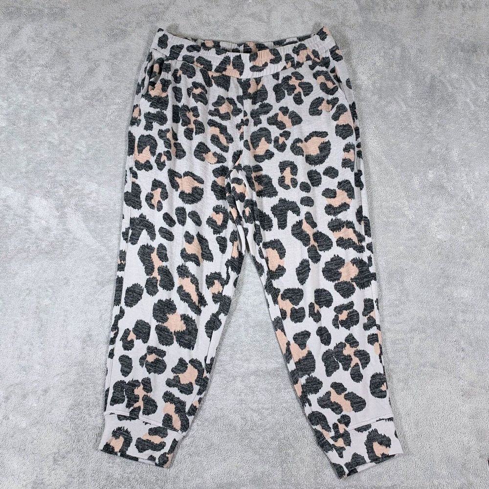Jessica Simpson Cozy Animal Print Stretch Waist Pocket Jogger Pants Plus Size 2X - Picture 3 of 12
